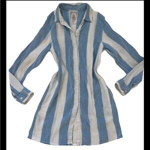 Tommy Bahama S Dress Beach Blue White Stripped Pockets Bikini Cover S